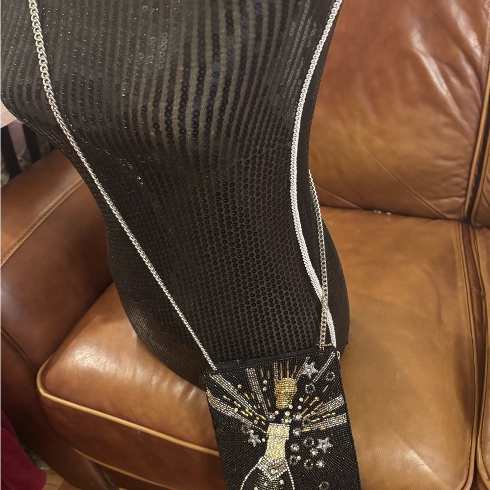 Mary Frances Black and Gold Beaded Crossbody Bag- Bubbly Champagne NWT - Picture 3 of 13